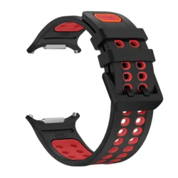 Premium Marine Band Silicone Strap Bracelet - 47mm Sports Watchband Accessory - Watch Ultra47mm 2025 (Black Red)