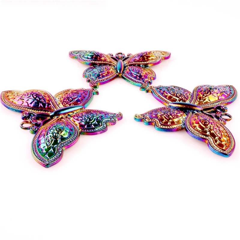 

1Pcs Rainbow Color Alloy Butterfly Pendant Insect Animal Wings Charms For Men Women Necklace Jewelry Making Finding Wholesale
