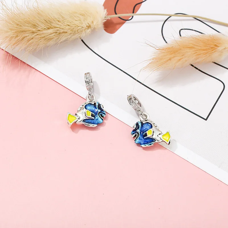 Disney Marlin Clown fisch Anhänger DIY Fit Pandora Charms Armband Frauen Pixar Anime Blue Dory finden Nemo Perlen für Bijoux machen