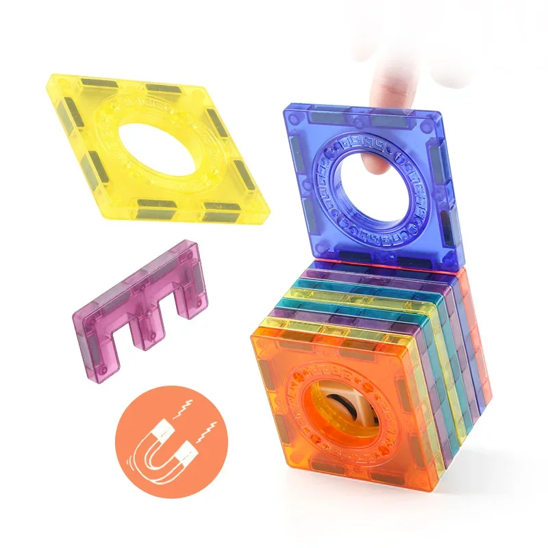 158pcs children's educational toys, DIY building block assembly, versatile magnetic ball track set