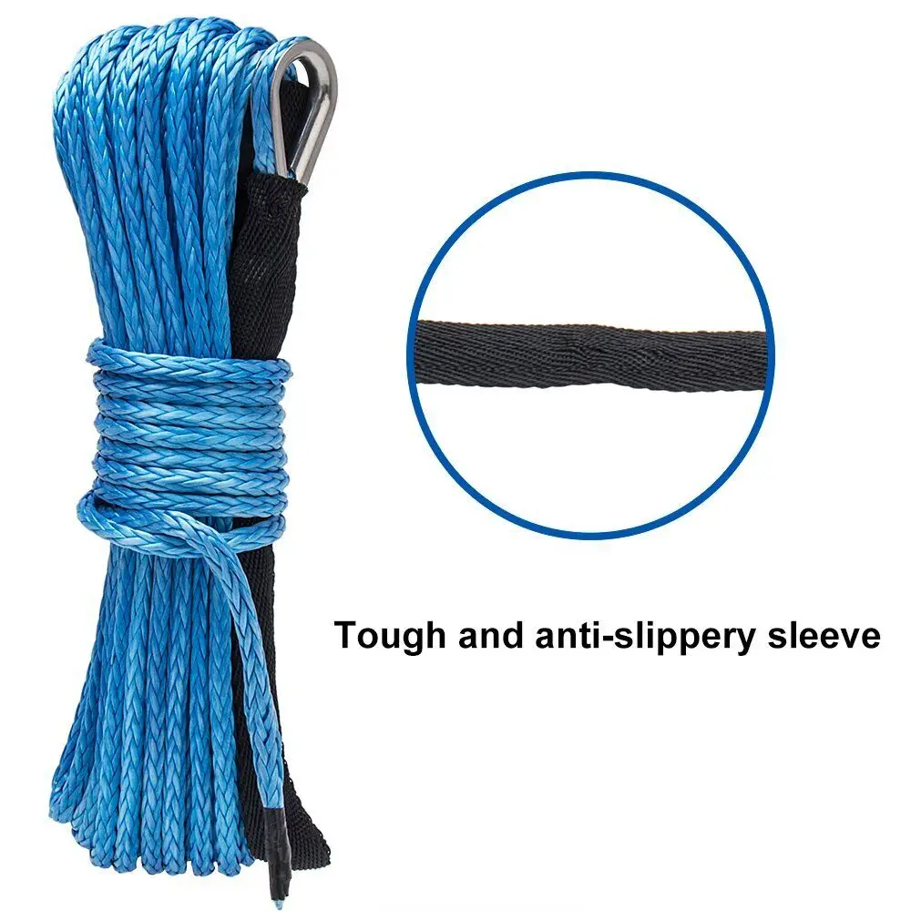 4.8mm x 15 meters (2.5 tons) Synthetic Winch Rope Line Recovery Cable Dyneema with Sheath