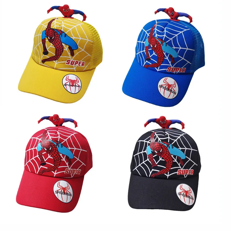 

Genuine Disney Baseball Cap For Boys Spider Man Captain America Children's Hats Summer Mesh Breathable Hat Child Sun-Shade Cap