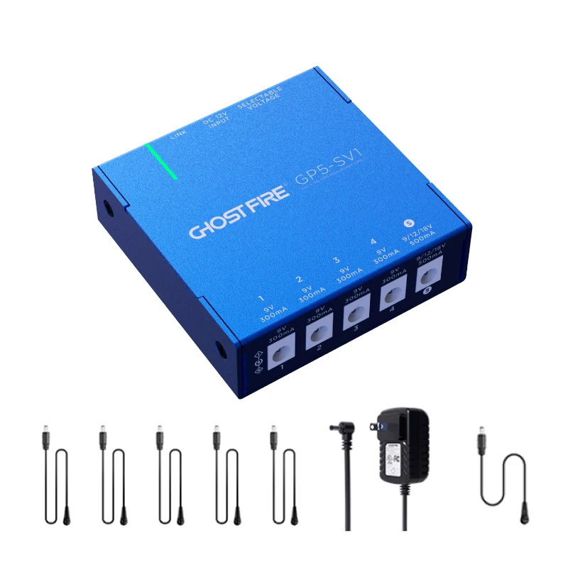 GHOST FIRE Guitar Pedal Adjustable Voltage 9V-18V Guitar Pedal Power Supply For Electric Bass with Adapter