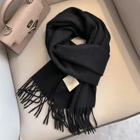 Luxury Winter 100% Wool Scarf Women Cashmere Handkerchief Warm Pashmina Female Shawl Solid Wrap Soft Bufanda Scarves Stole 2025 - Image 5