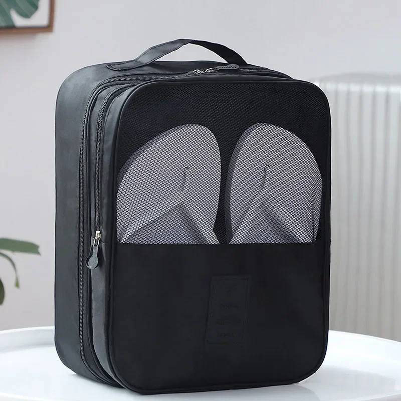 Sac à chaussures voyage 3 compartiments portable - Organisateur produits toilette sous-vêtements accessoires