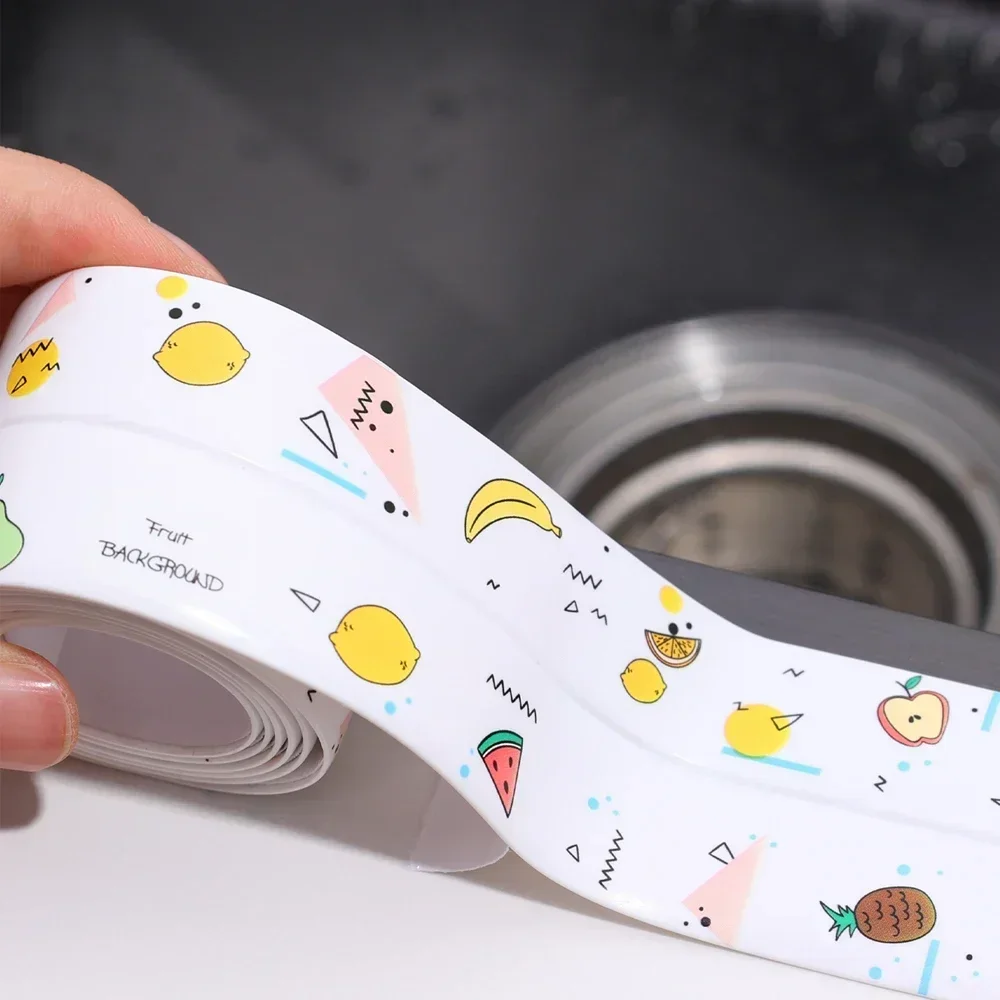 Waterproof Mildew Proof Tape Kitchen Self-Adhesive Anti-Mold Tape Gap Sticker Wall Sticker Cartoon Fruit Images Home Tools wall stickers self adhesive stickers waterproof tape kitchen wall sticker waterproof wall tape