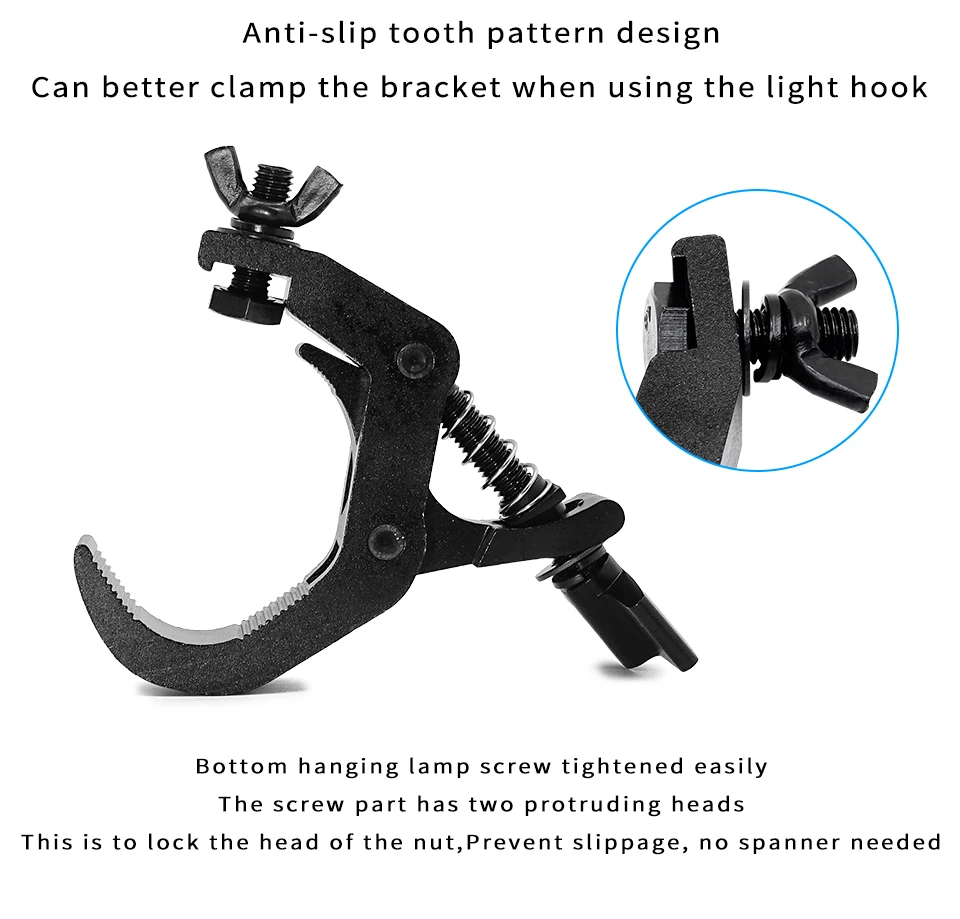 Hliníková svorka ukazujúca pripojovaciu oblasť pre osvetľovacie prvky