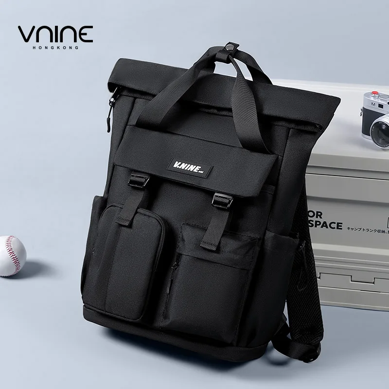 VNINE backpack, men's fashion trend, middle and high school student backpack, women's large capacity laptop backpack