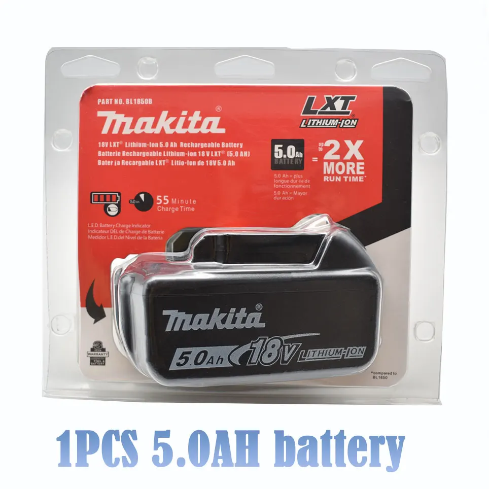 100 % Original-Makita-18-V-5,0-Ah-Akku für Elektrowerkzeuge, 18 V austauschbarer LED-Lithium-Ionen-Akku, LXT BL1860B BL1860BL1850 BL1830 – Detail 6