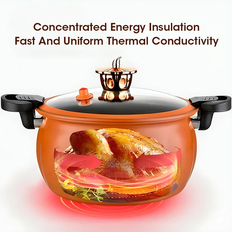 Pumpkin pot 8L Multifunctional Plumpy Non-stick Micro Pressure Pot Kitchen Induction Cooker Gas Stove Universal Soup Pot