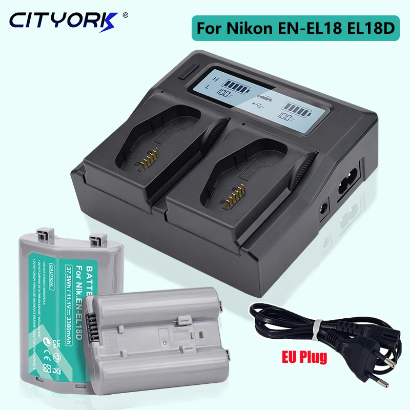

EN-EL18 EN-EL18D EN EL18A Camera Battery+LCD Smart Rapid LCD Dual Charger for Nikon EL18B EL18C EL18D D4 D4S D5 MB-D12 D800E