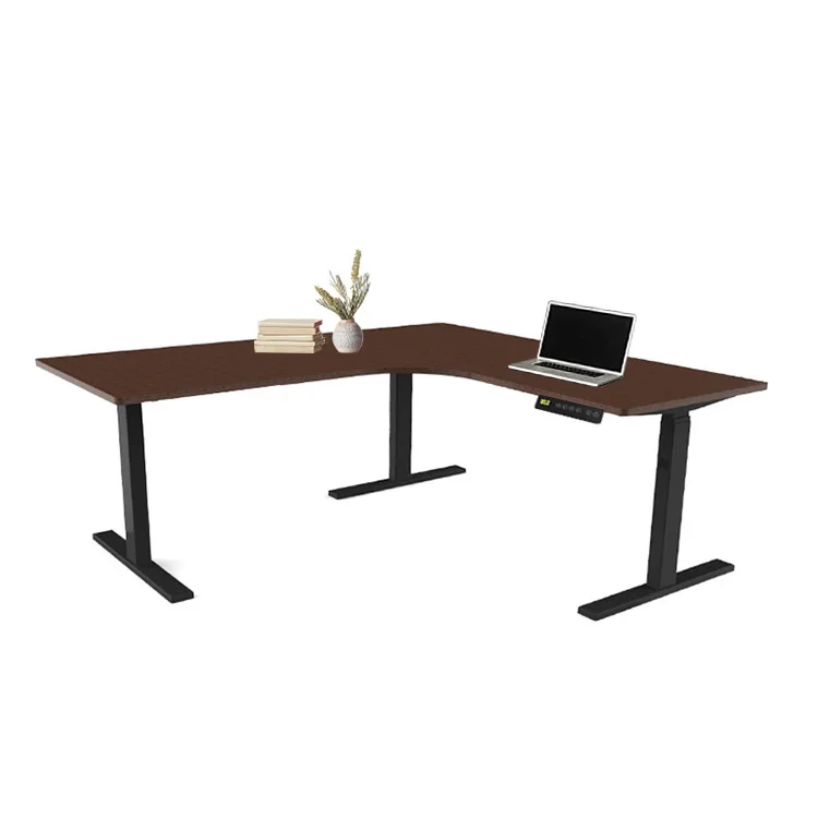 

Black L Shaped Electric Curved Sit Stand Table Frame Adjustable Height Office Office Ergonomic Computer Desk