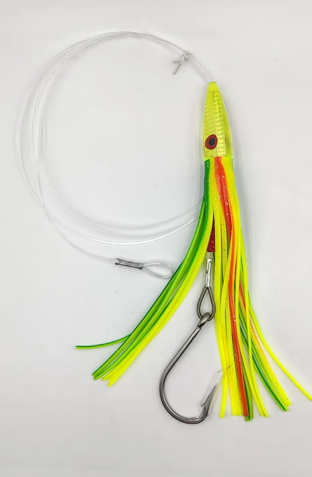 Leurre Pêche Traîne Daisy Chain Feather - Pour Marlin, Thon, 150mm, Effet Lumineux, Eau Salée