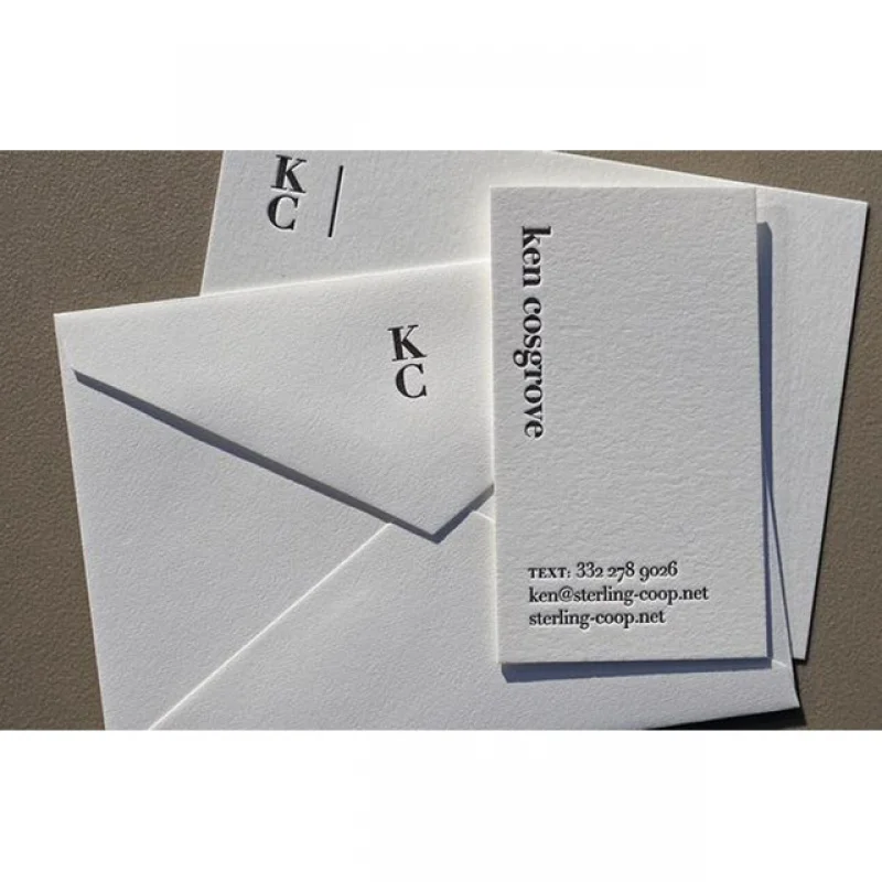 Customized.product.Snow abrazine pattern debossed embossed letterpress hang business name card