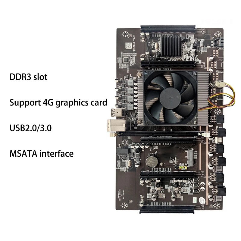 Материнская плата для майнера BTC BTC79X5 V1.0 LGA 2011 DDR3 поддерживает 32G 60 мм Шаг RTX3060 видеокарта с охлаждающим вентилятором