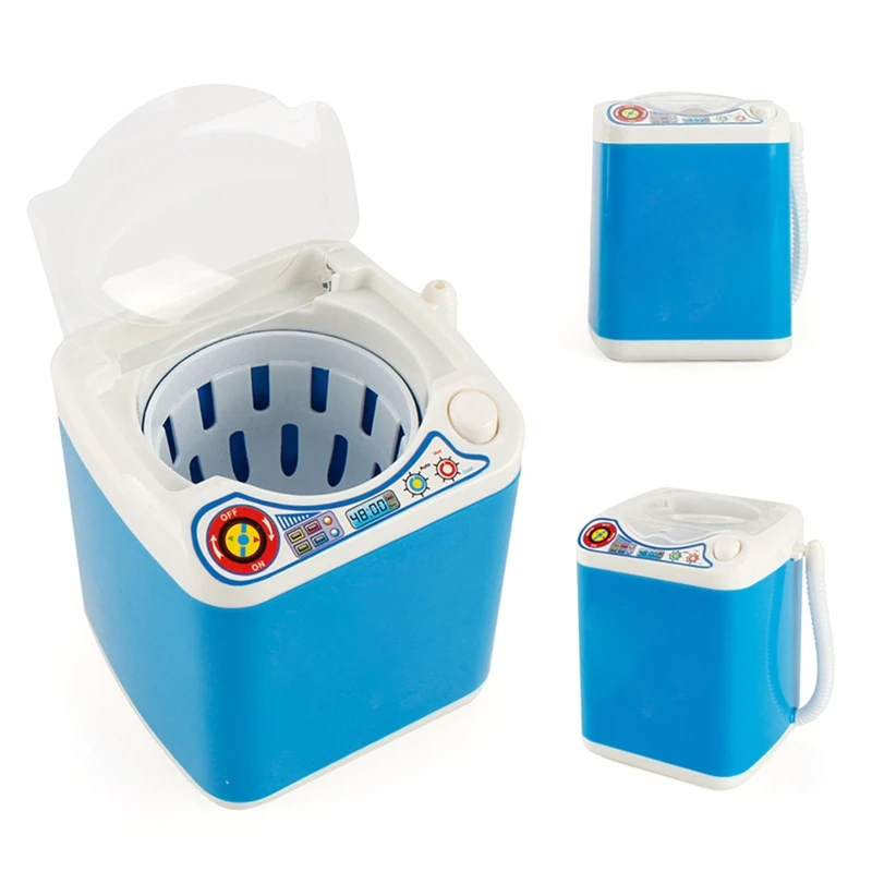 Children Cleaning Washing Machine Toys 4&rsquo;&rsquo; Simulated Mini Washing Machine Laundry Machine Girls Make Up Sponge Washer Interactive Educational Housekeeping Toy