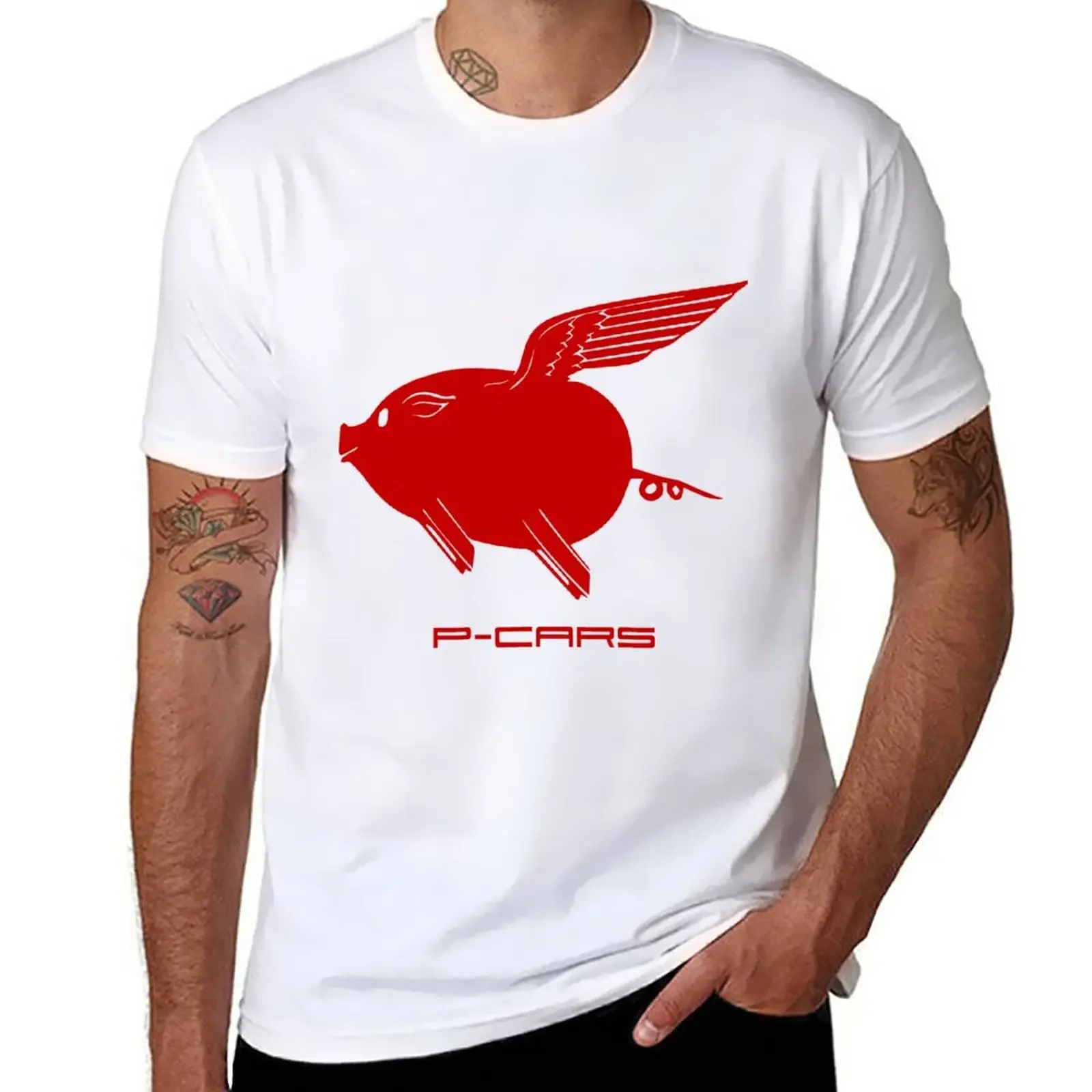 Flying P-Cars Red Pig T-Shirt anime clothes quick drying t shirts men