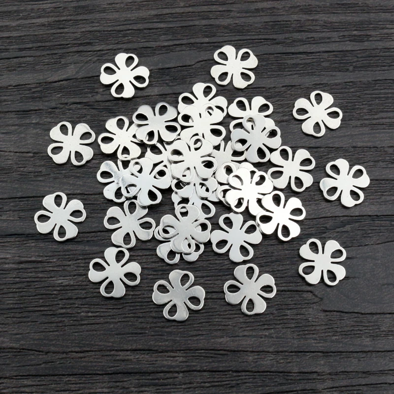 30pcs 11x11mm 아니 페이드 316 스테인레스 스틸 꽃 부적 펜던트 DIY 목걸이 팔찌 공예 보석 만들기