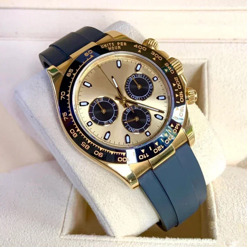 

Luxury Men's Watch Clean 4130 Movement Automatic Mechanical Sports Timing Code Watch Sapphire Fashion Waterproof Rubber Strap