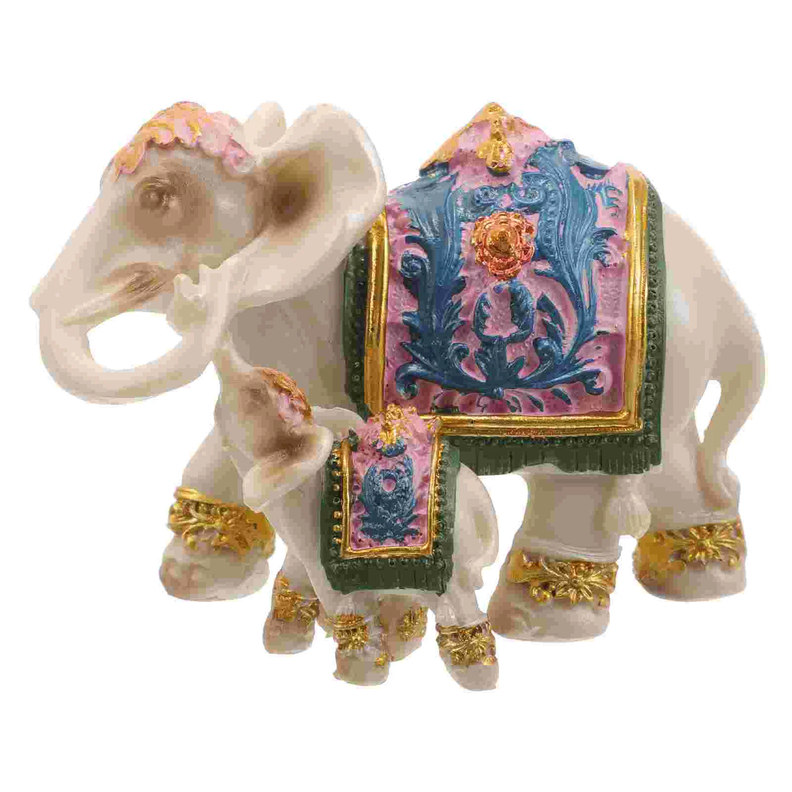 

Resin Elephant Ornaments Crafts Fake Layout Animal Decor Desktop Resin Small Statue Table Figurine Prop Modern Art Ornaments