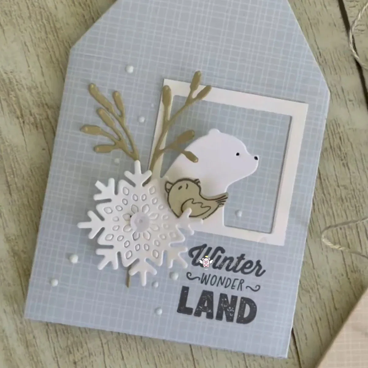 Mmao Craft Metall-Stanzformen, geschnittene Matrizenform, Bären-Hintergrundrahmen, Sammelalbum, Papierhandwerk, Messerform, Klingenstanzer, Schablonen