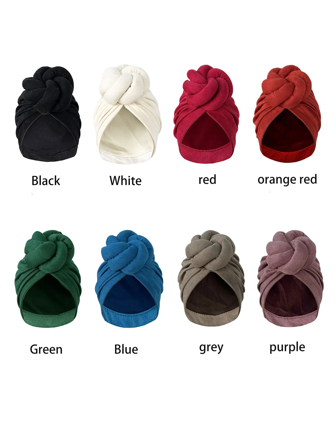 1pcs Elegant Women Turbans Solid Color Handmade Flower Knot African Fashion Chemotherapy Hat Leisure Comfortable Breathable High 3