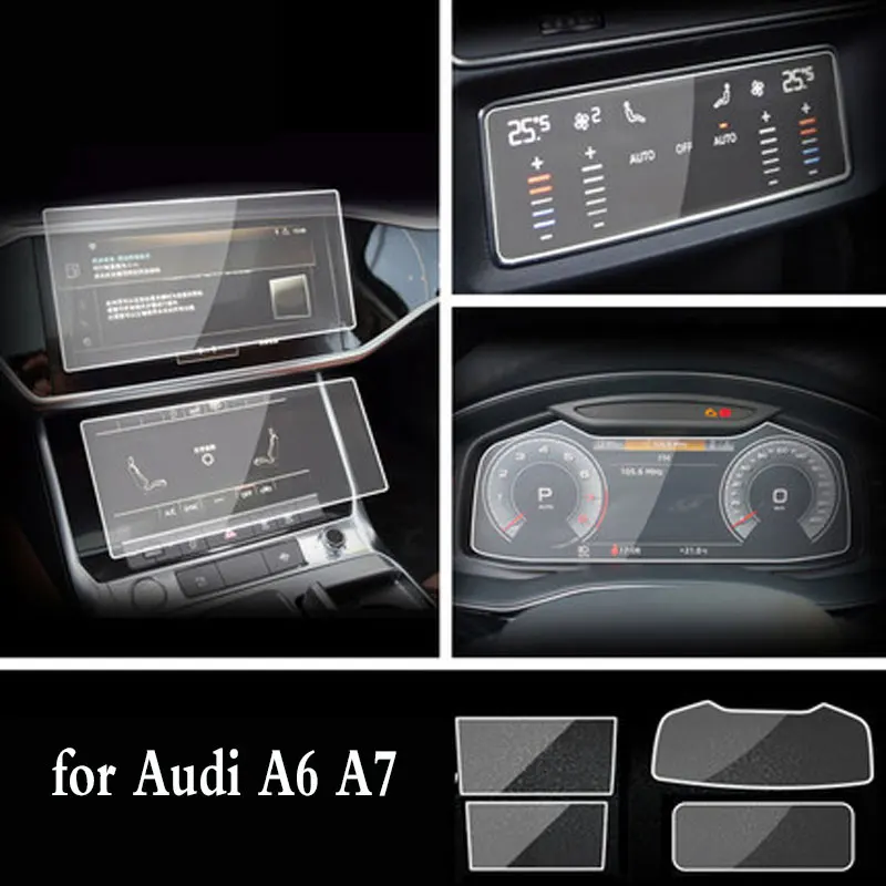 For Audi A6 C8 4K A7 4K8 2019~2021 Car Navigation Instrument AC Film GPS  Touch Full Screen Protector Tempered Glass Accessories - AliExpress