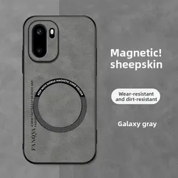 Luxurious Smooth - Touch Sheepskin Phone Case with Magnetic Charging & Shockproof Slim Design for OnePlus 11 (Grey)