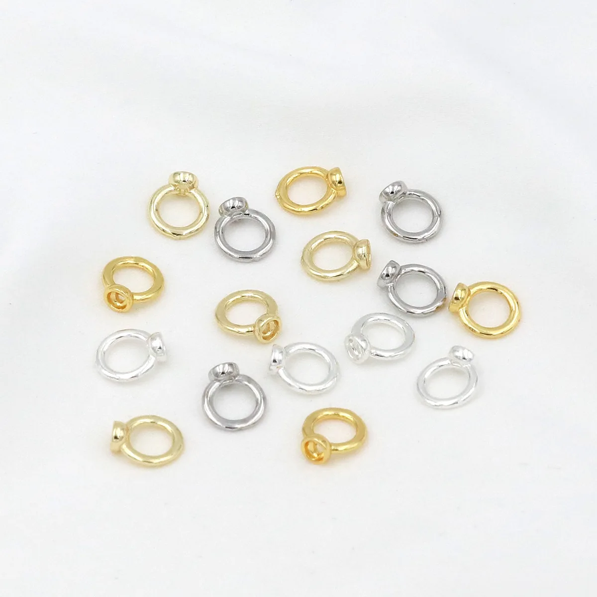 10/20 Stück 18K vergoldete Kreisperlen-Endstücke für Armbänder, DIY-Halsketten, Schmuckherstellung, Zubehör, Bastelbedarf – Detail 5