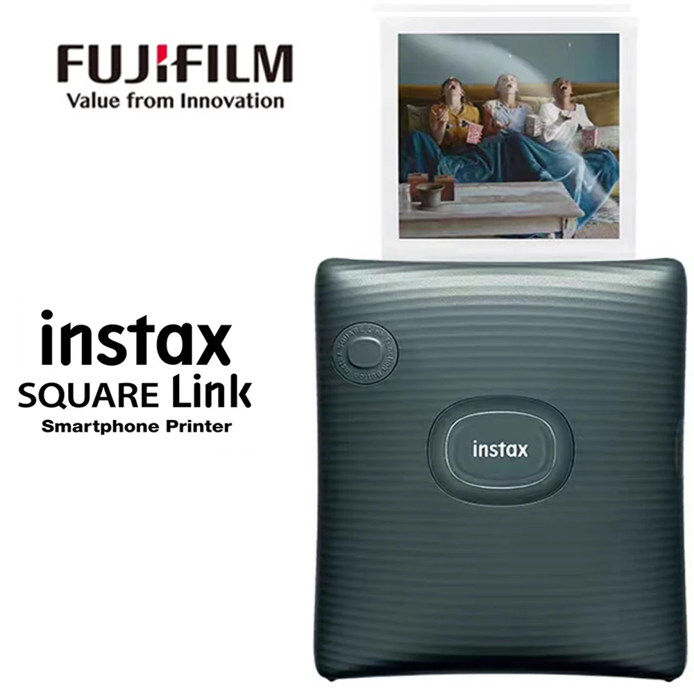Fujifilm Instax Square Link Printer Bluetooth 4.2 Connectivity Midnight Green Smartphone Photo Printer Con Pellicola Quadrata Opzionale