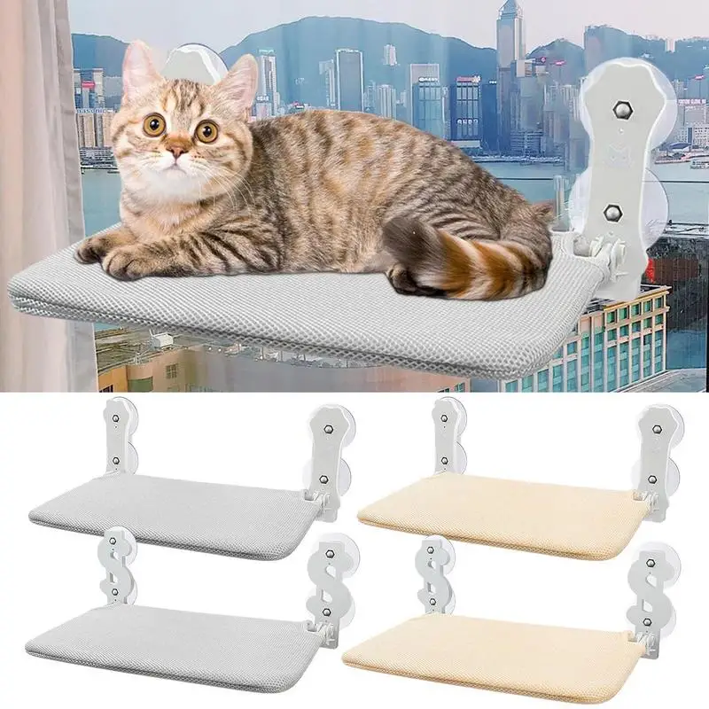 Foldable Cat Window Hammock Cordless Cat Window Perch With 4 Suction Cups Window Cat Beds Durable Indoor Kitten Climbing Frame