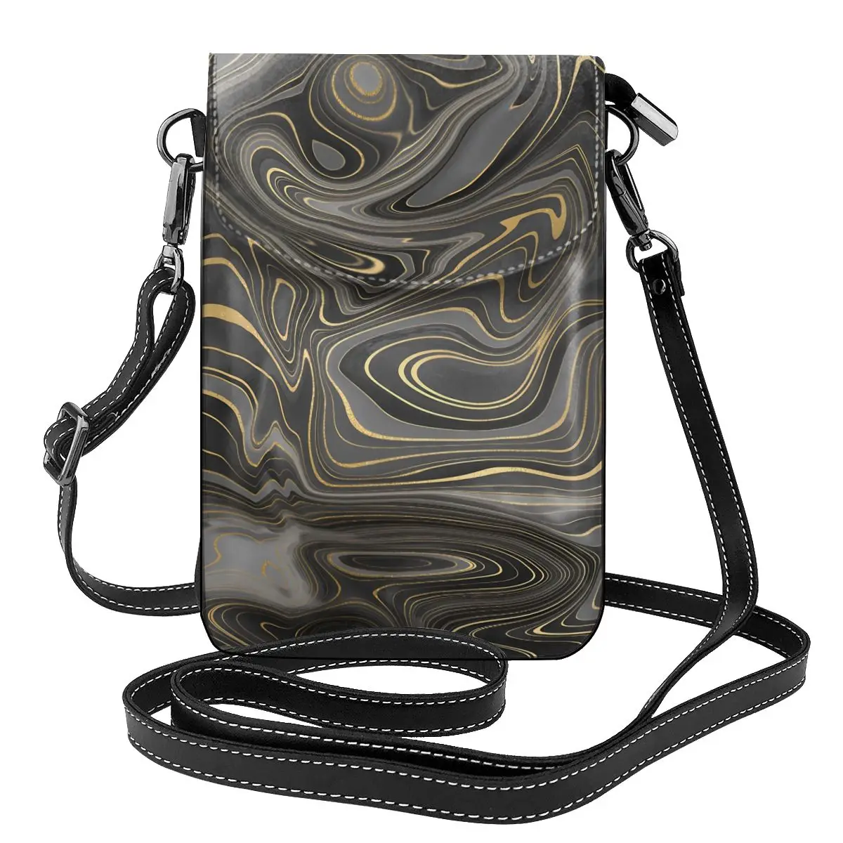 Women's Swirl Print Leather Tote Bag