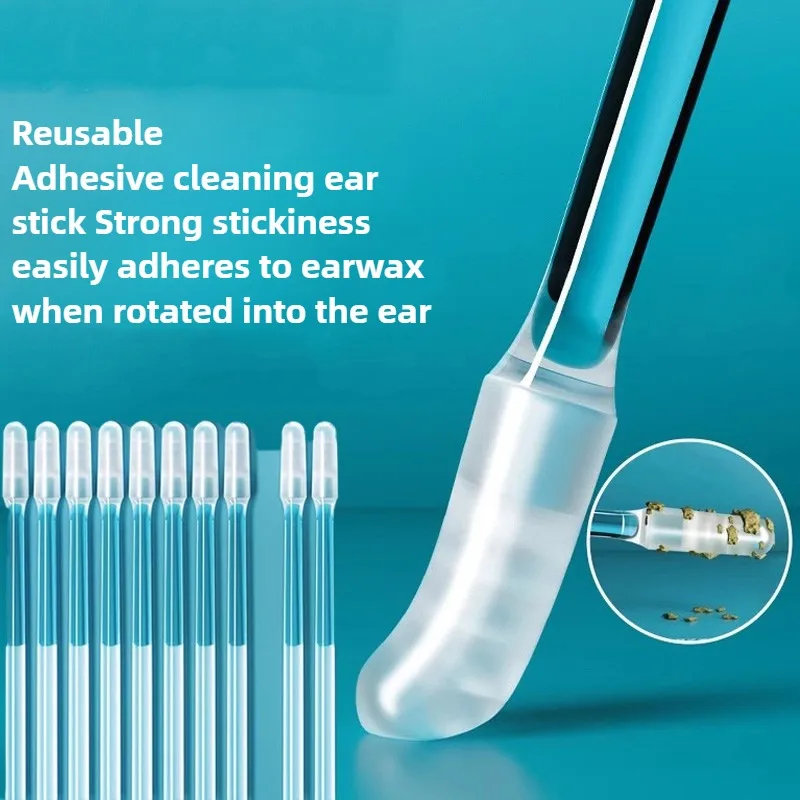 24/48PCS Reusable Silicone Ear Wax Remover Sticky Ear Pick Adhesive Ear Cleaner Tool with Soft Round Edges Dropshipping