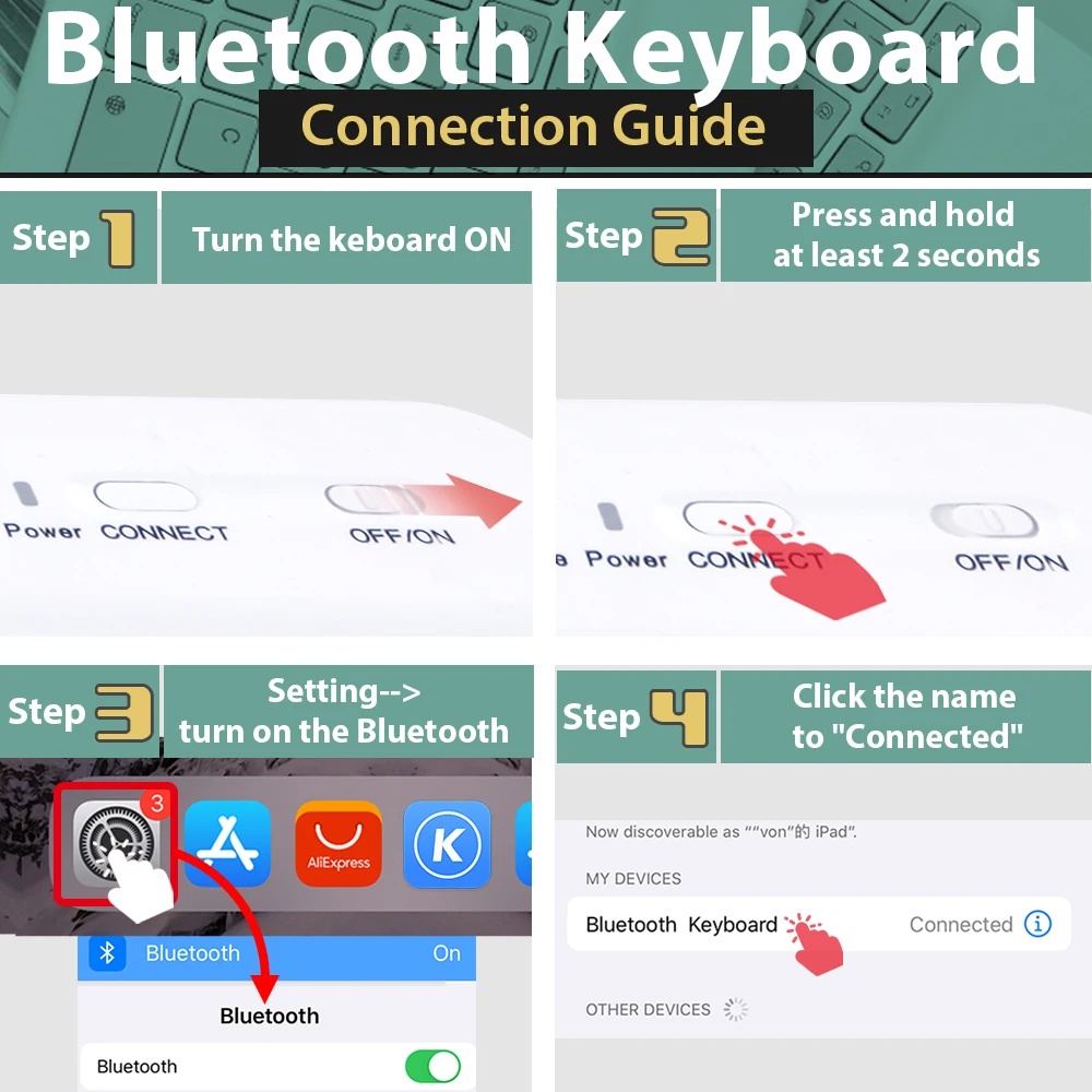 Premium Portable 10-inch Wireless Hebrew/English Keyboard Set