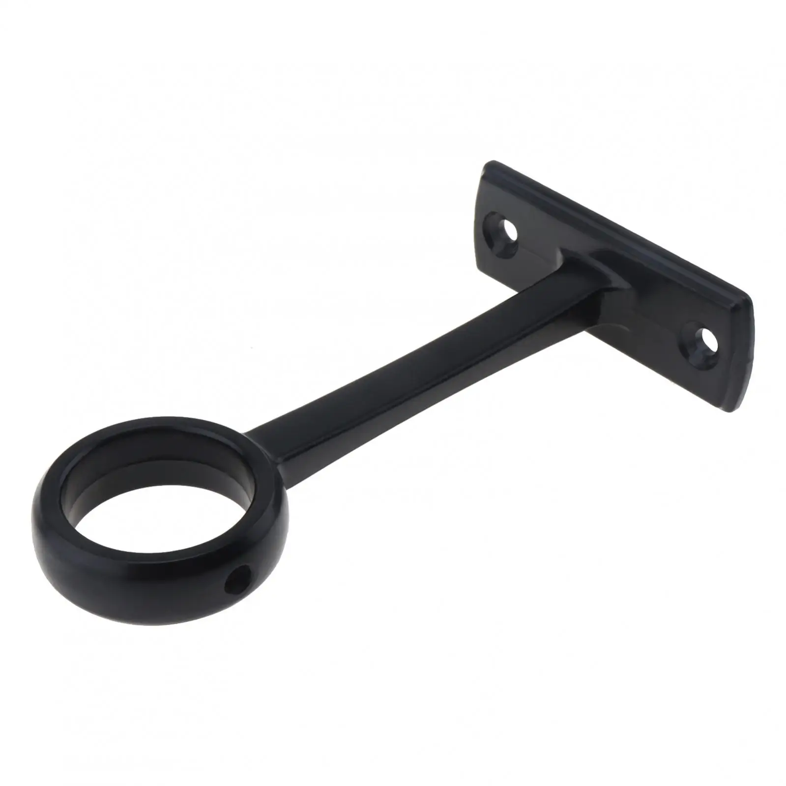 4pcs Heavy Duty Black Aluminum Alloy Single Hole Curtain Rod Bracket for Bedroom Living Room with Adjustable Screws