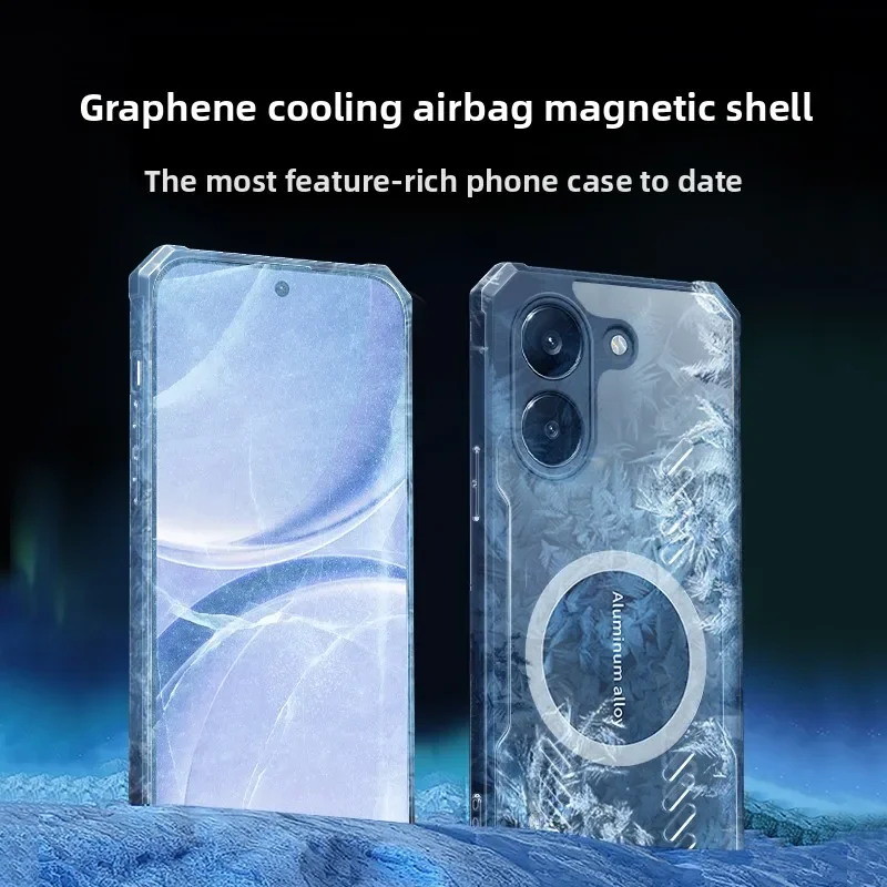 Cooling Clear Acrylic Magnetic Mount Car Case with Airbag Shockproof Transparent Cover