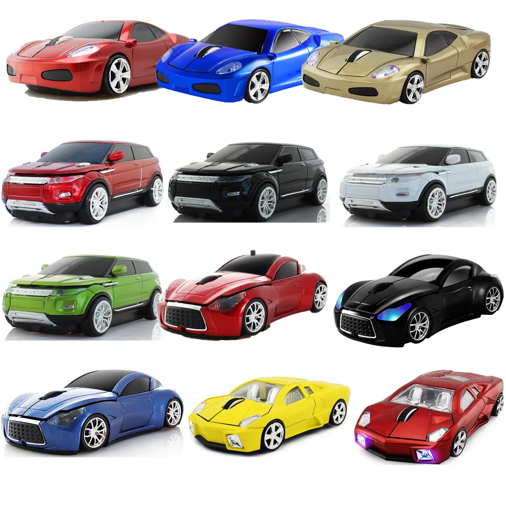 Bonito Ergonômico sem Fio Mouse Carro 3d 1600dpi Mini Gamer Ratos Usb Óptico Computador Gaming Mause para Computador Portátil Criança Presente