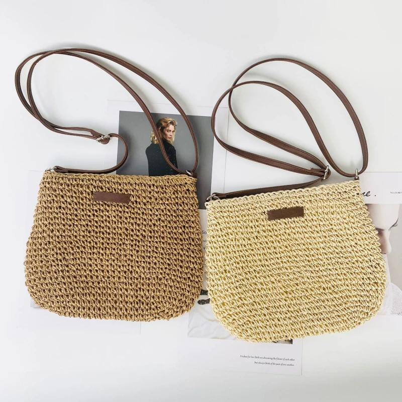 Sac bandoulière en paille femme