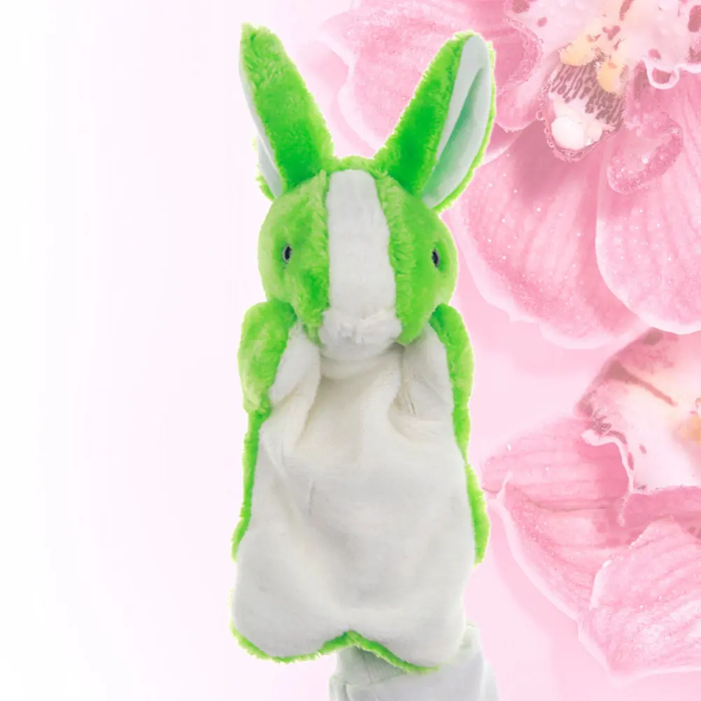 토끼 손인형 이야기 속내기 소품 어린이를 위한 역할놀이 액세서리 파티 선물 녹색 동물 디자인 편안하고 내구성이 뛰어난 안전한 제품