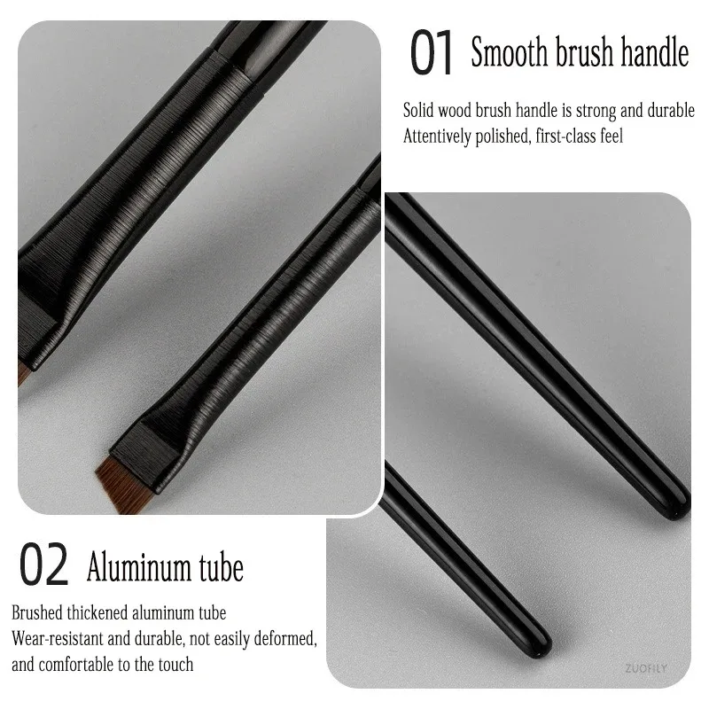 New 1/2pcs Blade Makeup Brushes Angled Thin Eyebrow Brush Flat Fine Eyeliner Brush Professional Liner Brow Beauty Make Up Tool 4