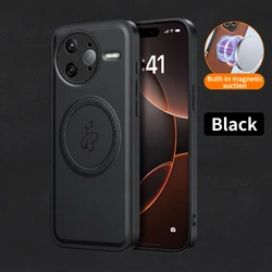 Custodia protettiva magnetica in pelle PU premium con ricarica wireless - Cover rigida per il retro