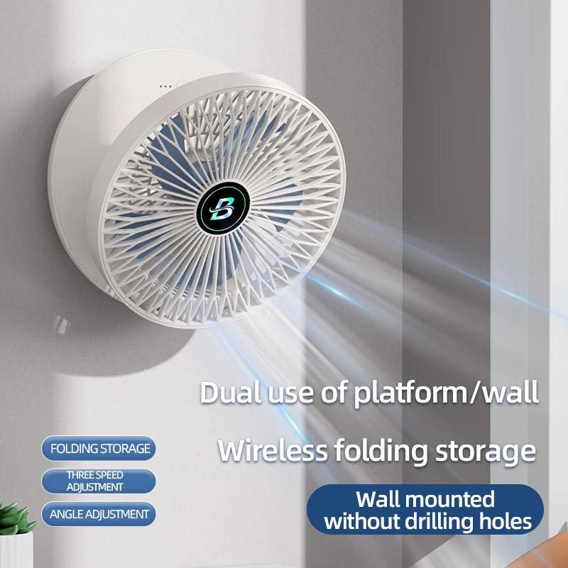 Three-Speed Adjustable Fan Usb Charging Home Dormitory Large Wind Desktop Mini Portable Electric Fan Folding Convenient Storage 2