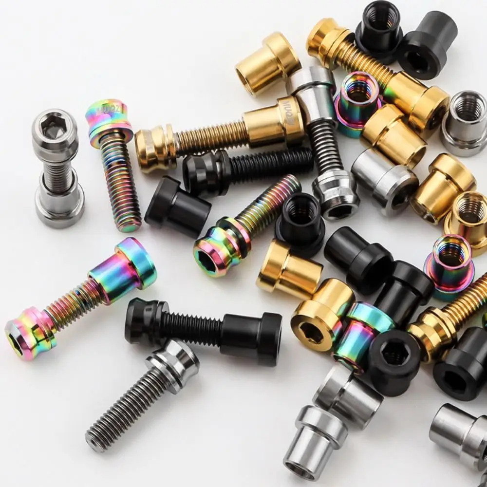 Aluminum Alloy Bicycle Stem Fixing Nut M5x19mm Fixing Bolts Bike Handlebar Stem Lock Bolt M5*17mm Ti Bolts