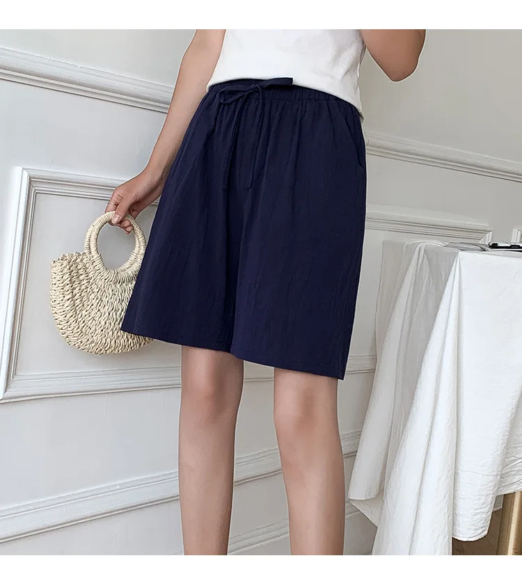 Cotton Linen Shorts Woman Basic Short Pants Mini Trousers Trafic Fashion High Waist Bottom for Women Summer Plus Size X168 linen shorts