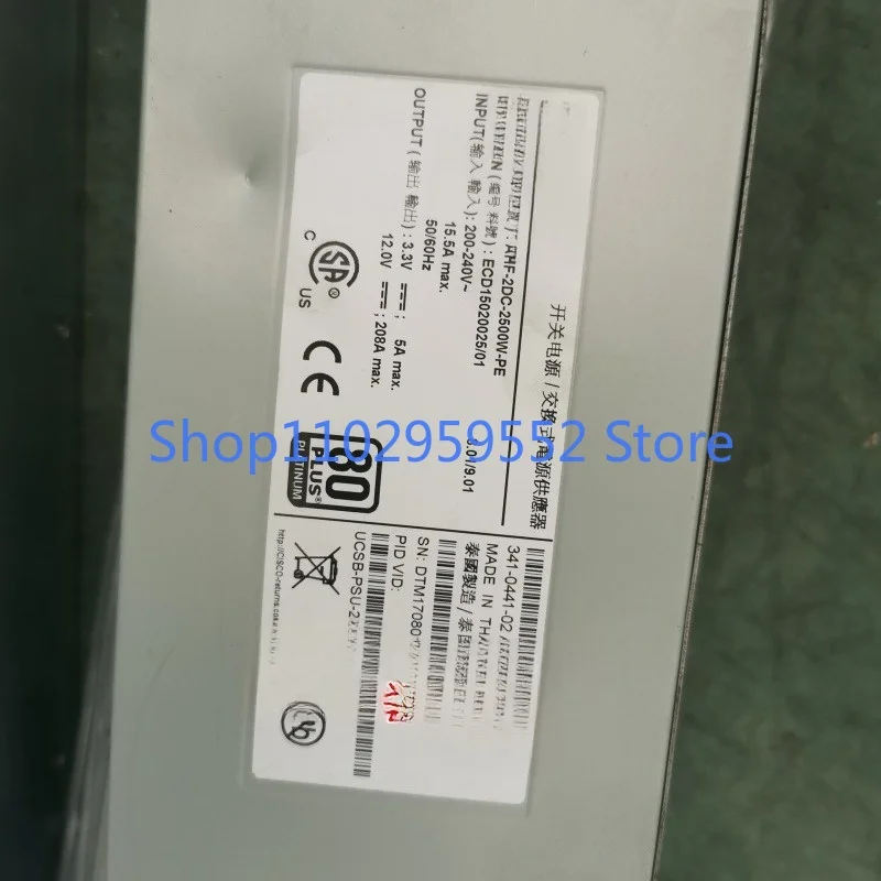 341-0441-01용 1개 UCSB-PSU-2500ACPL AHF-2DC-2500W-PE 전원 공급 장치