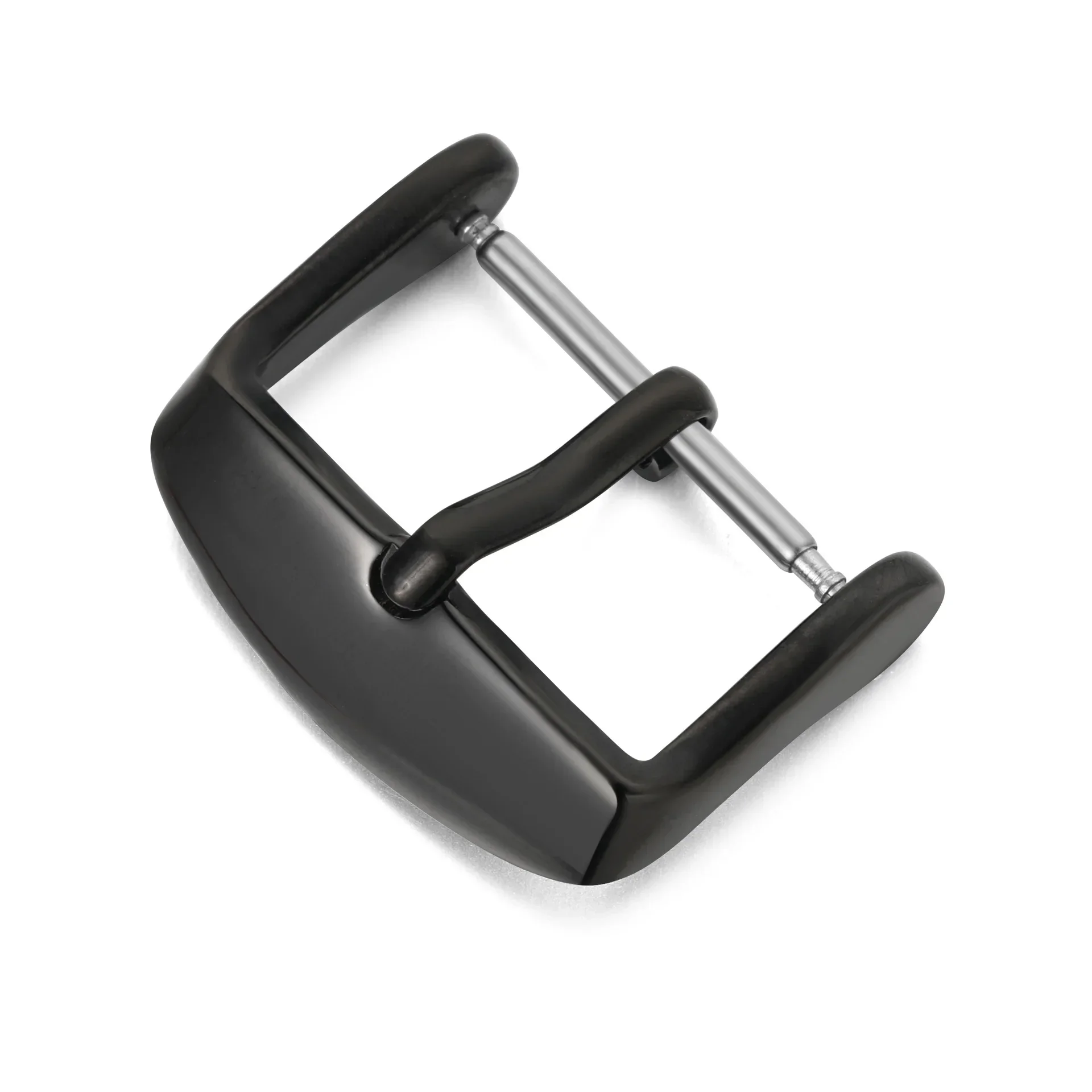 Elegant Brushed Stainless Steel Watch Pin Buckle - Silver, Gold, Black Finish
