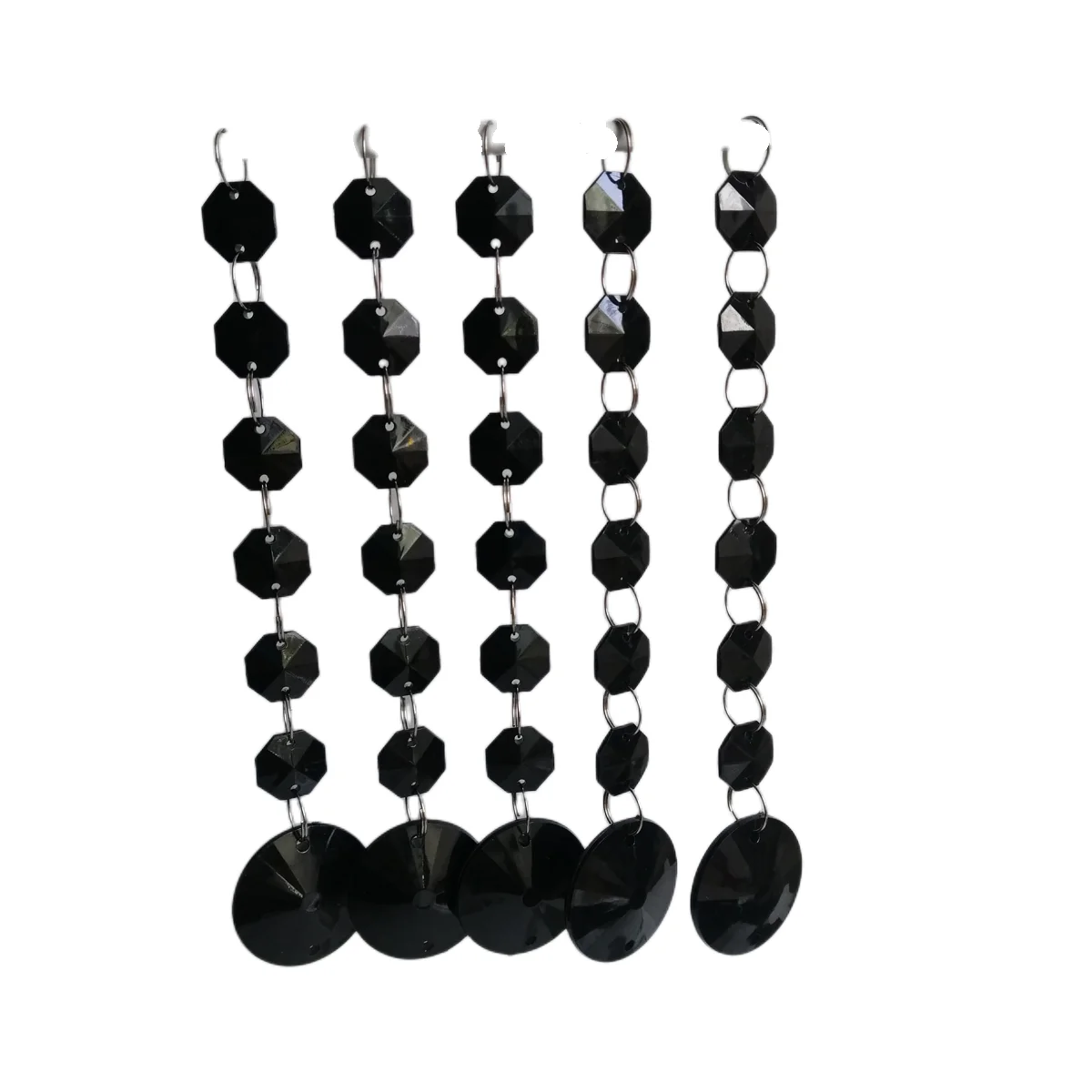 Camal 10 stücke Acryl Kristall Perlen Schwarz Drop Anhänger Girlande Kronleuchter Hängen Weihnachten Party Dekoration Mittelstücke Vorhang – Detail 4