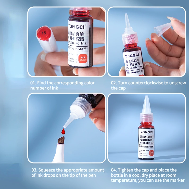 168 Color 20ml Alcohol Marker Ink Refill Touch Universal Dropper Environmental Protection Art Painting Stationery Accessories 3