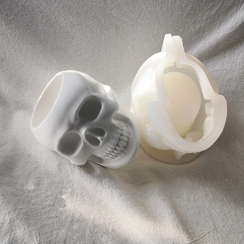 Skull Flowerpot Mold Decoration Halloween Theme Silicone Mold