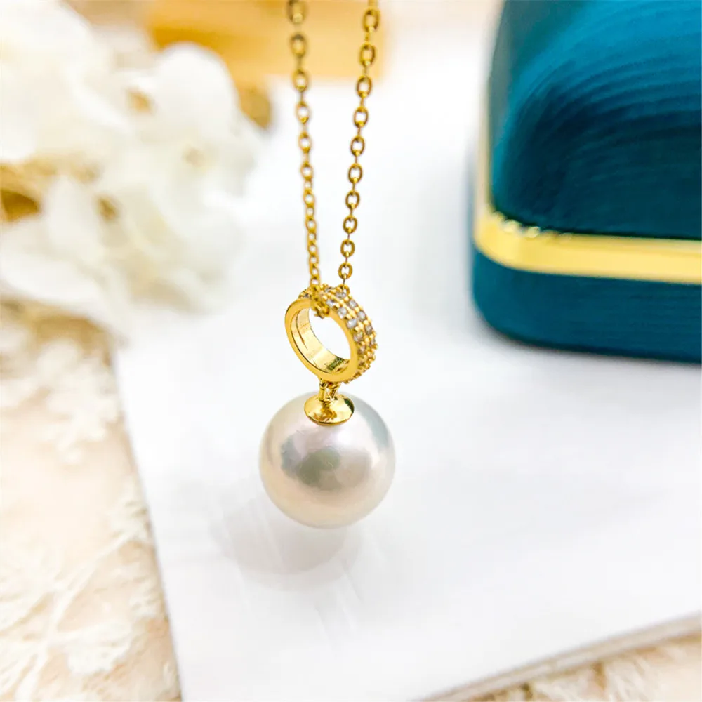 

S925 Sterling Silver Pearl Pendant Settings Blank/Base For DIY Pendant Jewelry Making Accessories Suitable for 8-11mm Bead